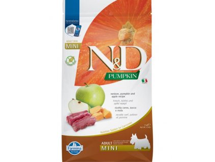 Farmina N&D - Tekvicové krmivo s jeleninou a jablkom bez obilnín pre malé dospelé psy 2kg