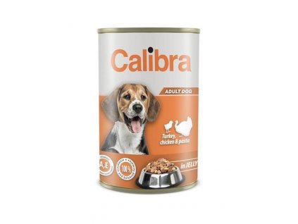 Calibra Dog konzerva 1240 g: morka a kura s cestovinami pre dospelé psy
