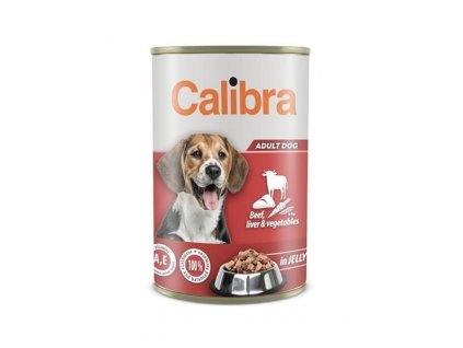 Calibra Dog konzerva 1240 g: hovädzie s pečeňou a zeleninou v želé pre dospelé psy