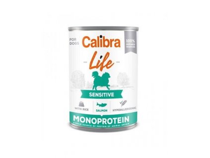 Calibra Dog Life Sensitive 6 x 400g: s lososom a ryžou pre citlivé psy