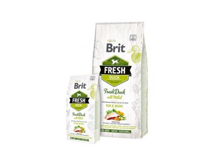 BRIT Fresh Active Run & Work: krmivo s kačacím mäsom a prosom pre dospelé psy