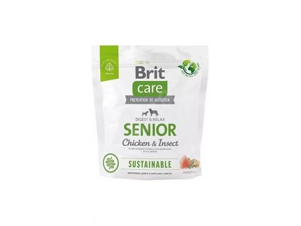 Brit Care Dog Sustainable Senior: lahodné granule s hmyzom pre staršie psy