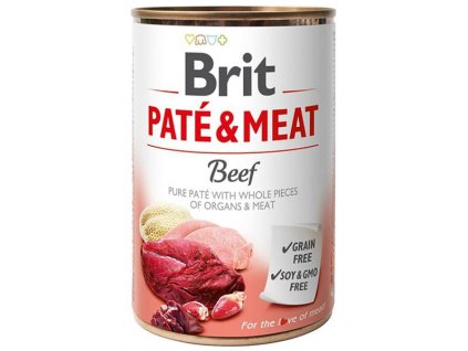 Brit Paté & Meat Beef 400g: prémiové hovädzie krmivo pre psy