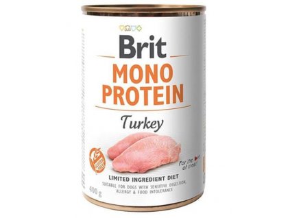 Brit Mono Protein 400 g: konzerva so morčacím mäsom pre psy s intoleranciami