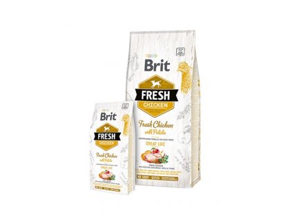 BRIT Fresh Adult Great Life: krmivo s kura so zemiakmi pre dospelé psy