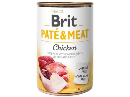 Brit Paté & Meat Chicken 400g: prémiové kuracie krmivo pre psy