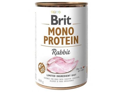 Brit Mono Protein 400 g: konzerva so zajačím mäsom pre psy s intoleranciami