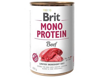 Brit Mono Protein Beef 400 g: kompletné krmivo s hovädzím pre dospelé psy