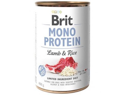 Brit Mono Protein 400 g: konzerva s jahňacím a ryžou pre psy