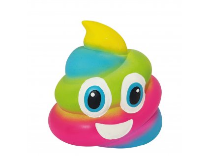 Kvalitná hračka z latexu pre psov s pískatkom Nobby Happy Rainbow Poop 11cm