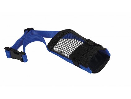 Pohodlný bezpečnostný náhubok pre psy vyrobený z nylonu od Nobby veľkosť 0 v modrej farbe