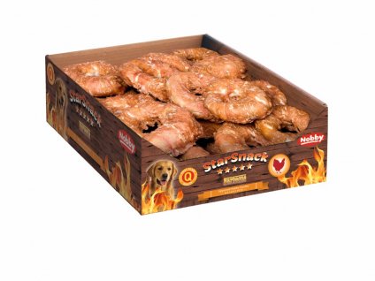 StarSnack BBQ Chicken Donut L 1,76 kg: prírodný kurací pamlsok pre psy v balení 16 ks