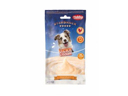 Licky Dog Chicken 75 g: chutný krémový kurací pamlsok bez obilia pre psy
