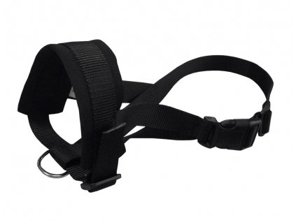 Pohodlný fixačný náhubok pre psy vyrobený z čierneho nylonu s jemnou podšívkou Nobby XL