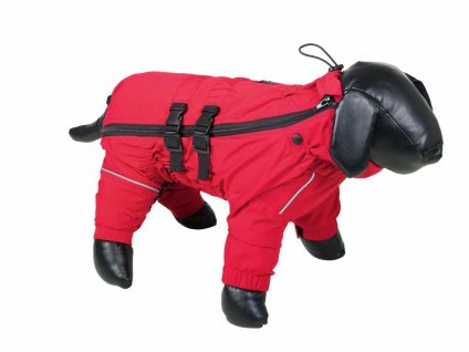 Nobby Tenko 44 cm červená: overál do dažďa pre psy s reflexnými pásikmi