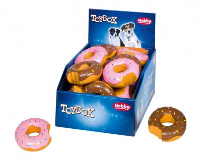 Kvalitné latexové hračky pre psy na dĺhú zábavu Nobby Dessert v displayi o 24ks