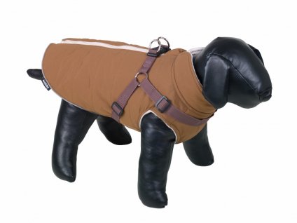 Nobby Sobak 2v1 40 cm karamelová/béžová: hrejivý kabát s postrojom pre psy