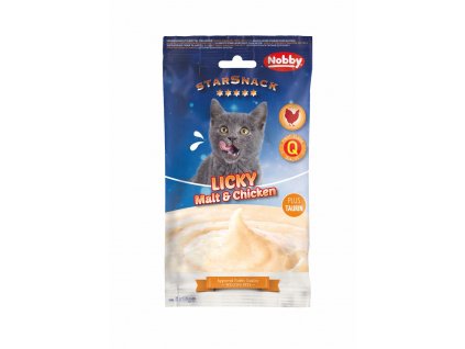 Nobby StarSnack LICKY maltóza a kura 5 x 15 g: lahodný krémový pamlsok pre mačky