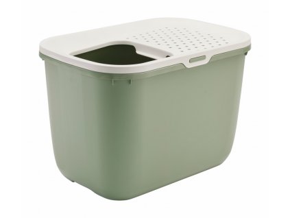 Nobby Hop In 58,5 x 39 x 39,5 cm zelená: kvalitná toaleta pre mačky s vrchným vstupom
