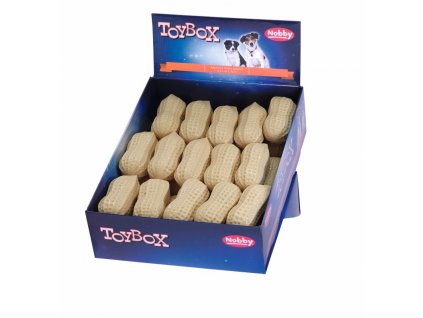 Nobby TPR arašidy display 30 ks: kvalitné hračky pre psy s vôňou arašidov a pískadlom
