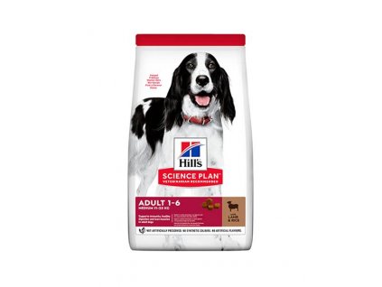 Hill's SP Ca Adult Medium 2,5 kg: kvalitné krmivo pre stredne veľké psy s jahňacím a ryžou