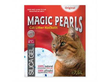 Magic Pearls Original 3 7,6 l: silikagelová podstielka pre mačky bez parfumácie