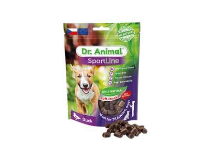 Dr. Animal Sportline kačica 100 g: monoproteínový pamlsok pre malé a strené psy
