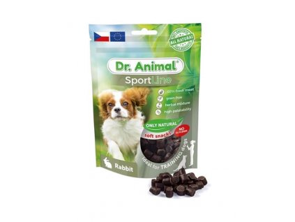 Dr. Animal Sportline zajac 100 g: monoproteínový pamlsok pre malé a strené psy