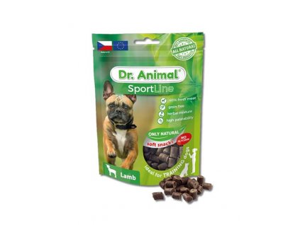 Dr. Animal Sportline jahňa 100 g: monoproteínový pamlsok pre malé a strené psy