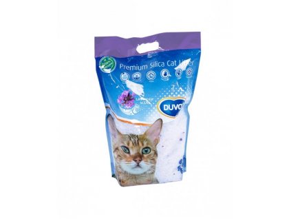 DUVO+ Premium levanduľa 5 L: silikátová podstieľka pre mačky s rýchlou absorbciou tekutín