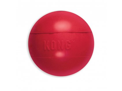 Superelastická lopta pre psy odolná voči prepichnutiu z prírodného kaučuku KONG® Ball M/L červená