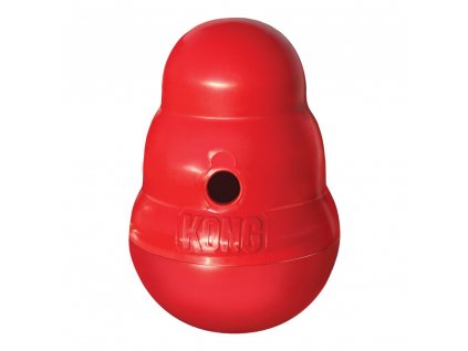 Pevná hračka pre psov na pamlsky vhodná pre znižovanie nadváhy KONG® Wobbler Snackball S 15,5cm