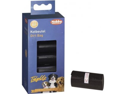 Pevné sáčky na exkrementy pre psy Nobby TidyUp vo farbe - čierna, 4 rolky po 15 sáčkov.