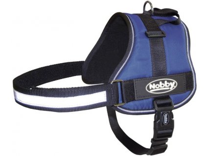 Bezpečnostný postroj pre psy s reflexnými prvkami pre obvod hrudníka 60-75cm Nobby Seguro M modrá