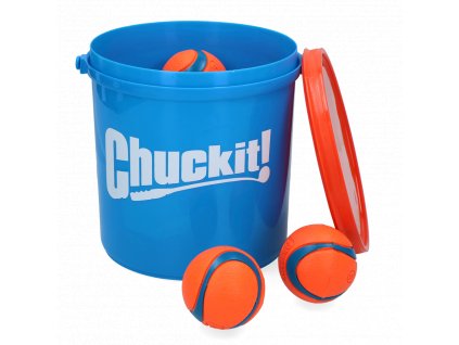 Set loptičiek pre psy v praktickom vedre Chuckit Bucket with Ultra Ball M 8ks