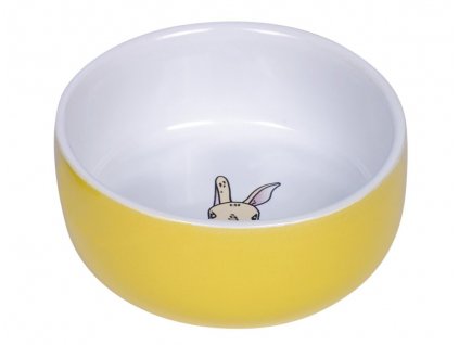 Miska pre králiky, morčatá a hlodavce z keramiky s priemerom 11cm Nobby Rabbit v žltej farbe