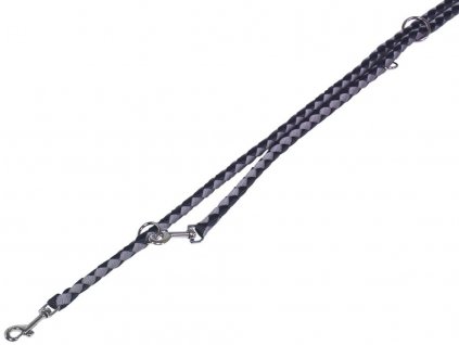 Nastaviteľné pletené nylonové vodítko pre silných psov Nobby Corda L-XL 200cm čierna
