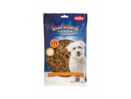 Tréningová pochúťka pre malé a stredné plemená psov v tvare kostičiek Nobby Game & Chicken 10kg