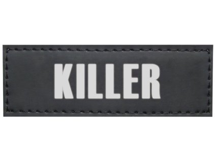 Vymeniteľné štítky s nápisom na pripevnenie na postroje pre psy Nobby Seguro Killer 2ks