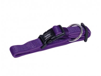 Komfortný nylonový obojok pre psa s neoprénom Nobby Classic Preno L-XL fialová