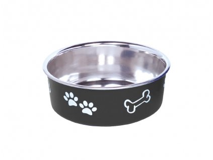 Nerezová miska pre psy na krmivo a vodu Nobby Fusion S v čiernej farbe a objemom 0,5l