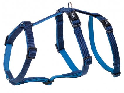 Nastaviteľný bezpečnostný postroj pre psov s odnímateľným bedrovým pásom Nobby Turva L modrá