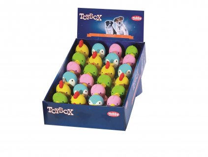 Kvalitné plné latexové hračky pre psy s pískatkom Nobby Baby Birds display 24ks