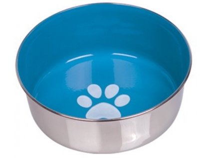 Nerezová miska pre psy a mačky na vodu a krmivo s priemerom 17cm a objemom 950ml Nobby Paw M modrá