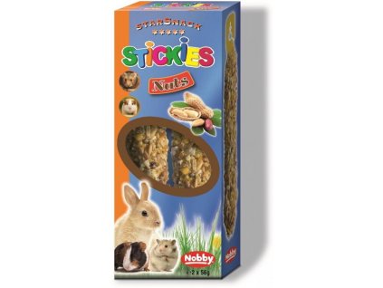 Lahodné doplnkové krmivo pre králiky a ďalšie hlodavce Nobby Starsnack Stickies Stickies Nuts 2x56g