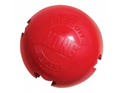 Pevná hračka na pamlsky pre psov v tvare loptičky s otvormi na naplnenie KONG® Biscuit Ball™ L 10cm