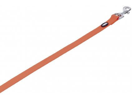 Poplastované krátke vodidlo pre psov vodeodolné Nobby Cover 1,2m v oranžovej farbe