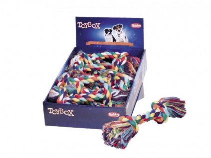 Lanová hračka pre psov na hryzenie a naťahovanie Nobby Lano farebné 180g s 2 uzlami 12ks