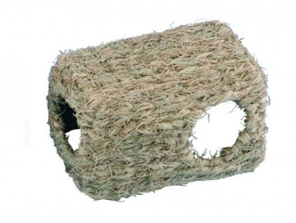 Kvalitný doplnok pre klietky pre hlodavce - domček s otvormi z trávy Nobby 45cm