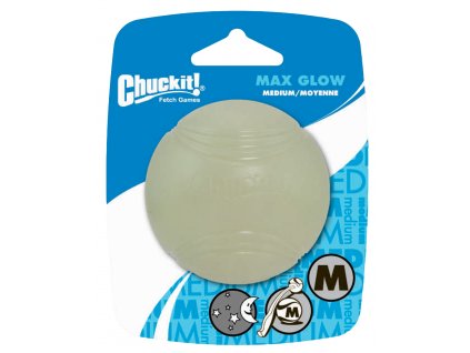 Zábavná loptička pre psy do tmy s perfektným odrazom Chuckit Max Glow M 1ks